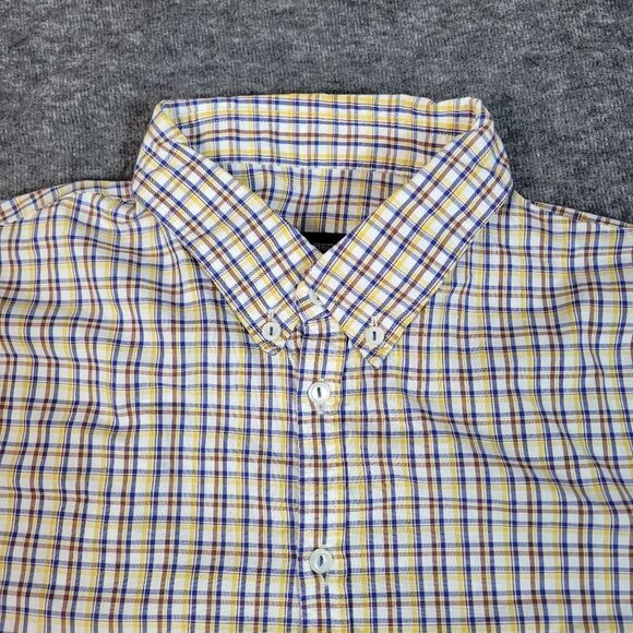 Dsquared2 Mens Button Down Shirt Size M Multicolor Plaid Silver Plaque Logo - Picture 4 of 10